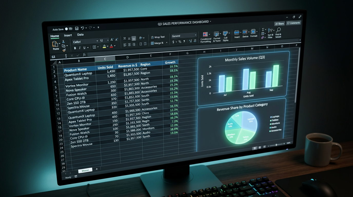 Sistema de controle em Excel com gráficos